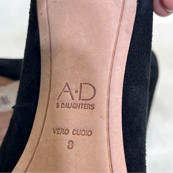 AD & Daughters Black Suede Heels Size 8 EUC - Picture 6 of 7